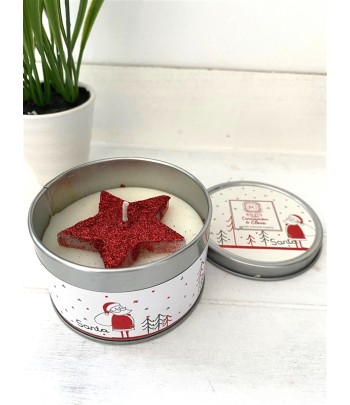 Red Santa Candle Tin With...