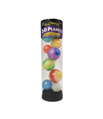 Glowing 3-D Planets in a Tube